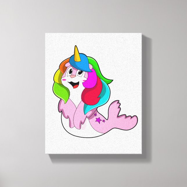 Seal as Unicorn Canvas Print (Front)