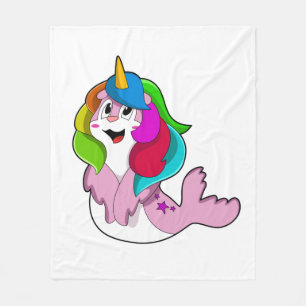 Seal as Unicorn Fleece Blanket