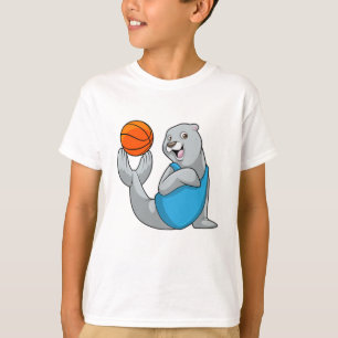 Seal at Basketball Sports T-Shirt