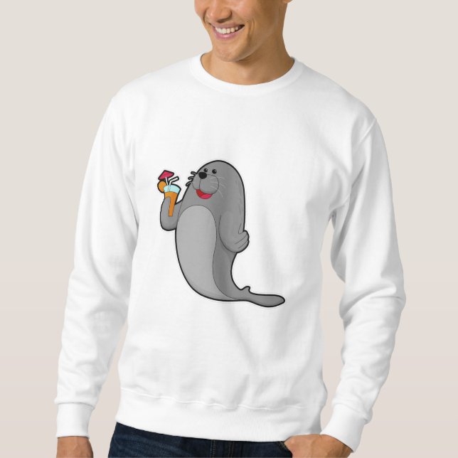 Seal at Drinking with Juice Sweatshirt (Front)