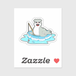 Seal at Fishing with Fishing rod