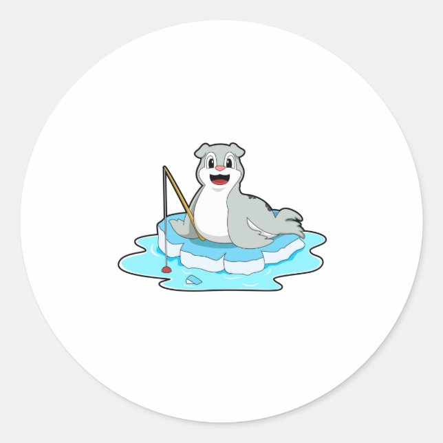 Seal at Fishing with Fishing rod (Front)