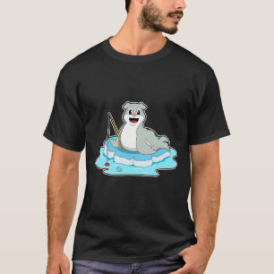 Seal at Fishing with Fishing rod T-Shirt