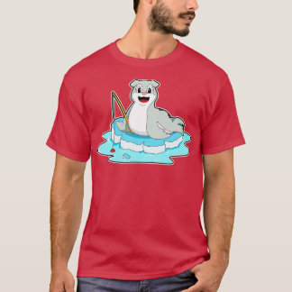 Seal at Fishing with Fishing rod T-Shirt