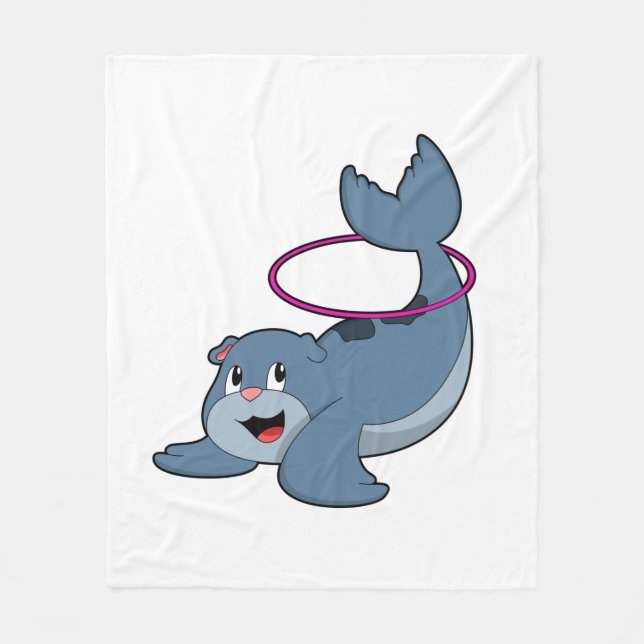 Seal at Fitness with Fitness tires.PNG Fleece Blanket (Front)