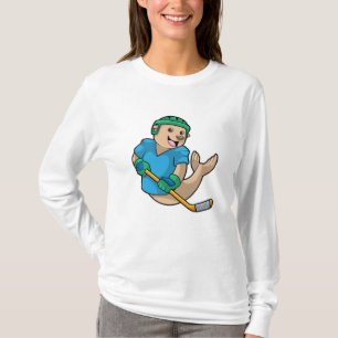 Seal at Ice hockey with Ice hockey stick T-Shirt