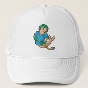 Seal at Ice hockey with Ice hockey stick Trucker Hat