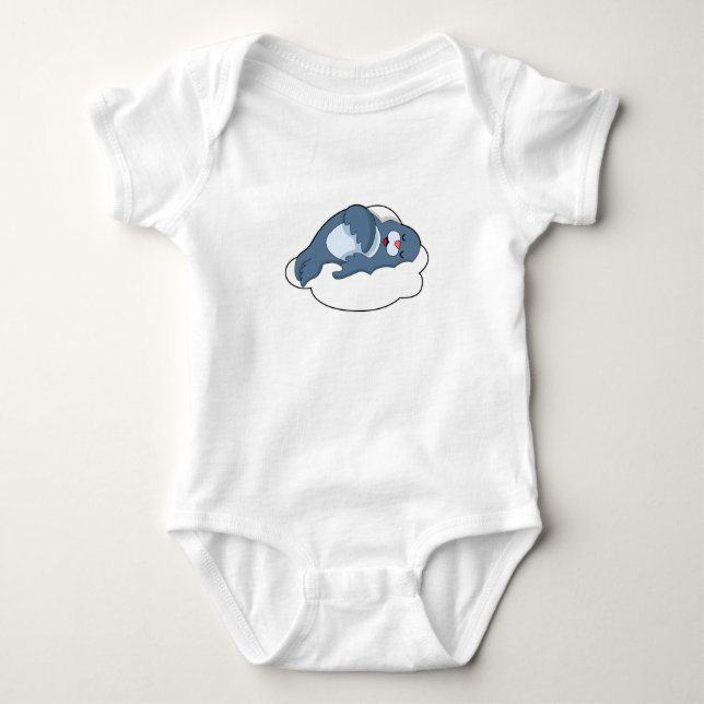 Seal at Sleeping on Cloud Baby Bodysuit (Front)