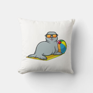Seal at Sunbathing with Water polo Cushion