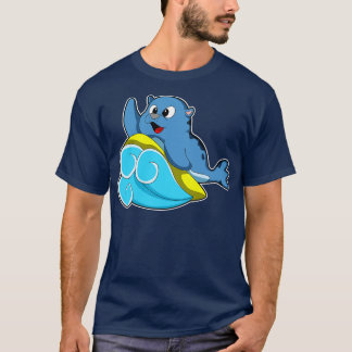 Seal at Surfing with Surfboard 2 T-Shirt