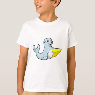 Seal at Surfing with Surfboard T-Shirt