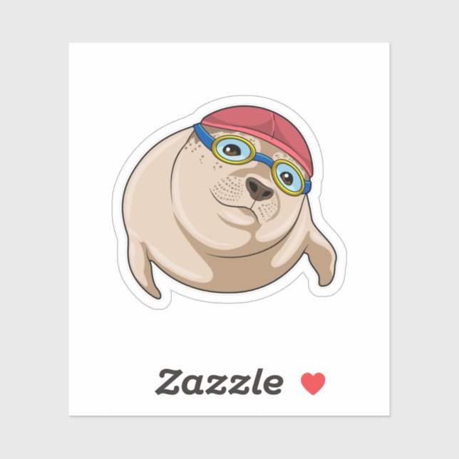 Seal at Swimming with Swimming goggles (Sheet)