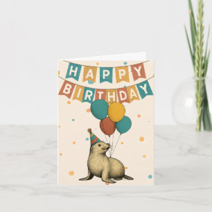 Seal Birthday Card – Cute Party Animal