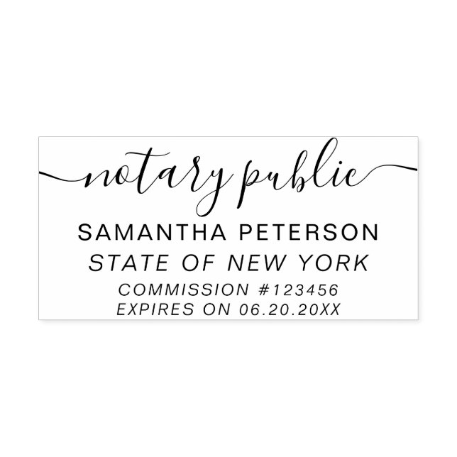 Seal black white notary public state typography self-inking stamp (Design)