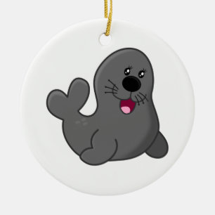 Seal Ceramic Tree Decoration