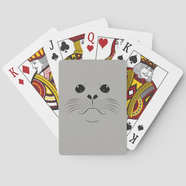 Seal face silhouette playing cards (Back)