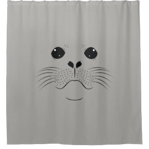 Seal face silhouette shower curtain