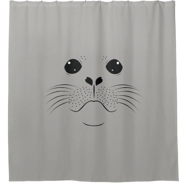 Seal face silhouette shower curtain (Front)
