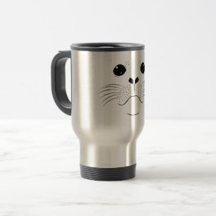 Seal face silhouette travel mug