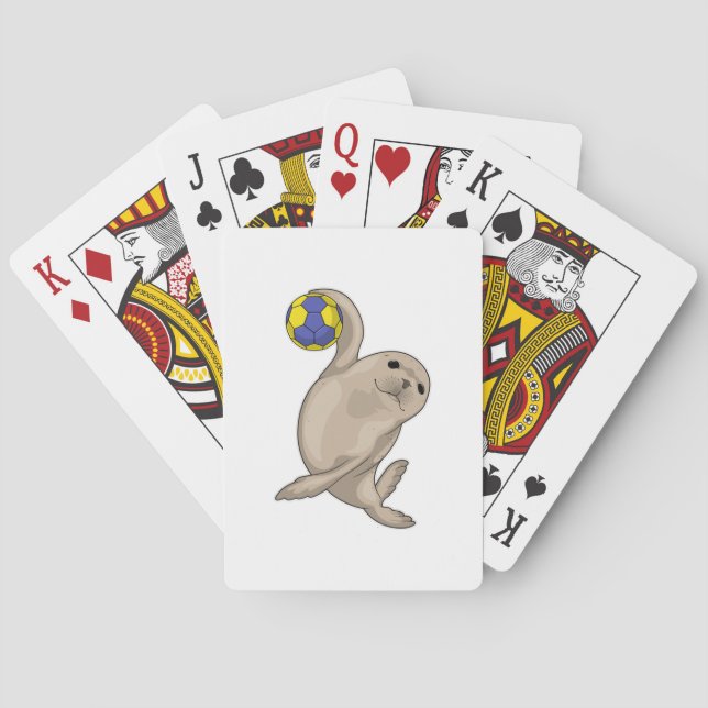 Seal Handball player Handball Playing Cards (Back)