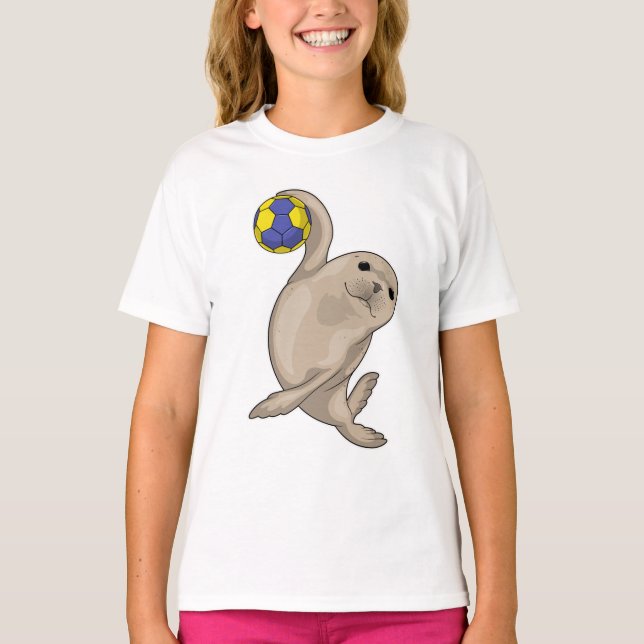 Seal Handball player Handball T-Shirt (Front)