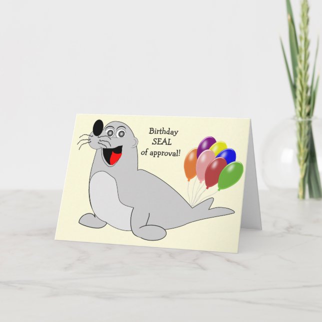 Seal Humourous Birthday Card (Front)