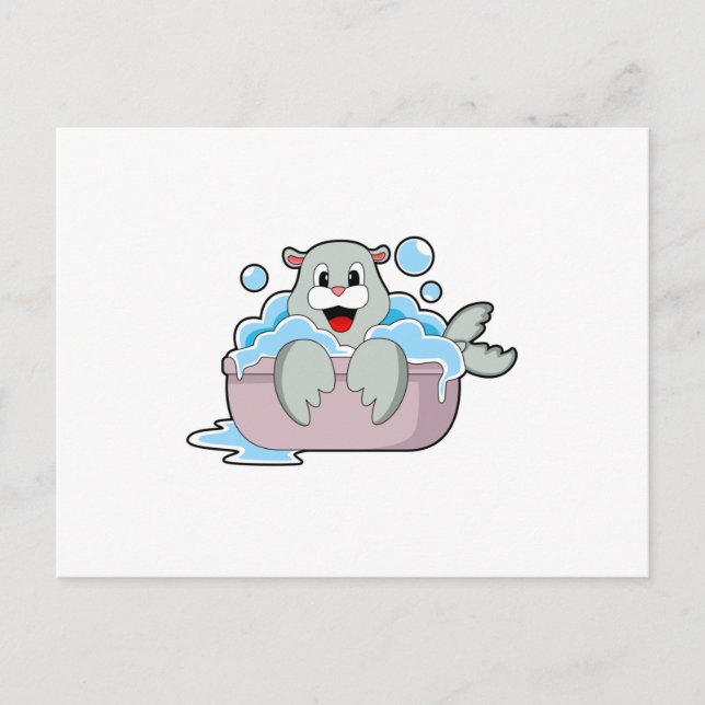 Seal in Bathtub Postcard (Front)