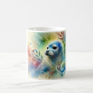 Seal in sunlight 151024AREF146 - Watercolor Coffee Mug