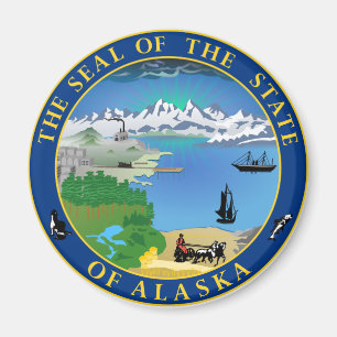 Seal of Alaska State USA Magnet