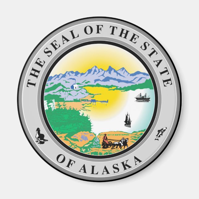 Seal of Alaska State USA Magnet (Front)