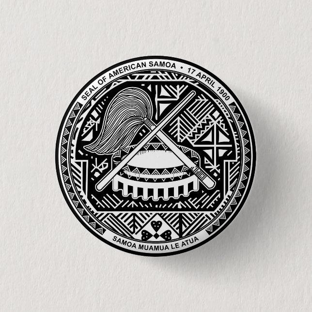 Seal of American Samoa 3 Cm Round Badge (Front)