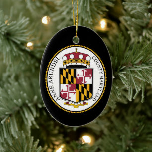 Seal of Anne Arundel County, MD Ceramic Tree Decoration