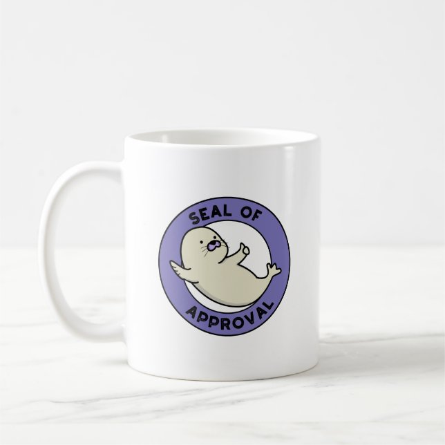 Seal Of Approval Funny Seal Pun  Coffee Mug (Left)