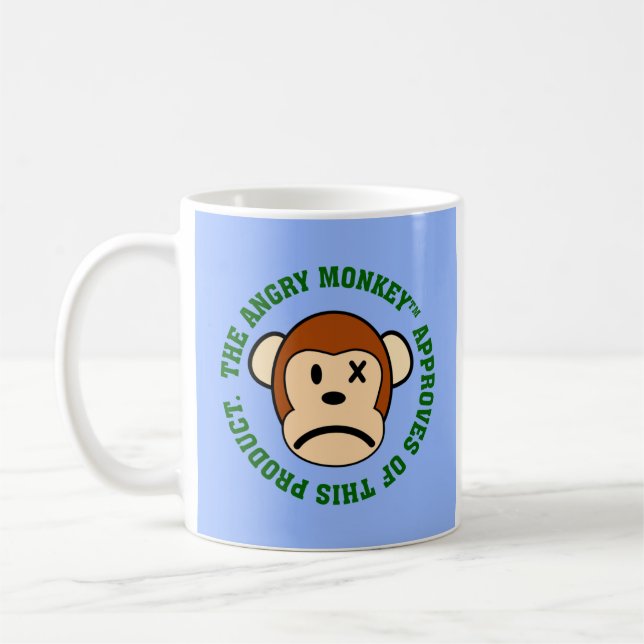 Seal of Approval: Product endorsed by Angry Monkey Coffee Mug (Left)