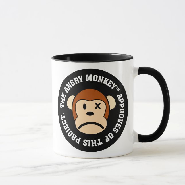 Seal of Approval: Project endorsed by Angry Monkey Mug (Right)