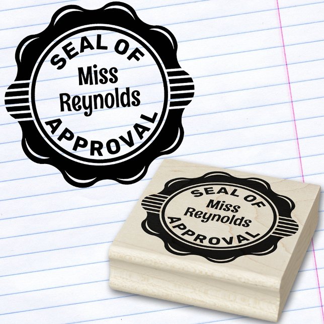 Seal of Approval Teacher Praise Personalised Rubber Stamp (🍎 Give your feedback a personal touch! 🌟)