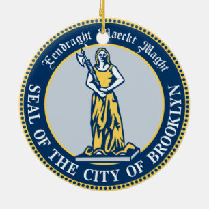 Seal of Brooklyn (Borough in New York City) Ceramic Tree Decoration