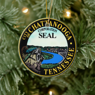 Seal of Chattanooga, Tennessee Ceramic Tree Decoration