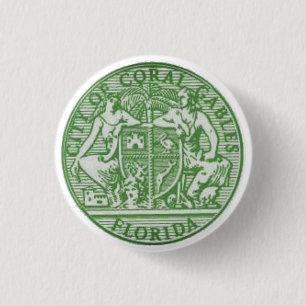 Seal of Coral Gables, Florida 3 Cm Round Badge