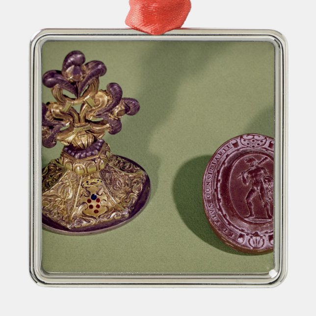 Seal of Cosimo de Medici Metal Tree Decoration (Front)