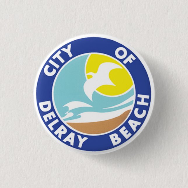 Seal of Delray Beach, Florida 3 Cm Round Badge (Front)