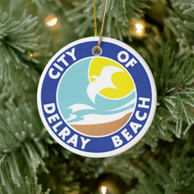 Seal of Delray Beach, Florida Ceramic Tree Decoration (Tree)