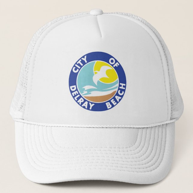 Seal of Delray Beach, Florida Trucker Hat (Front)