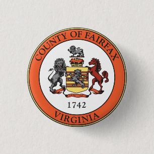 Seal of Fairfax County, Virginia 3 Cm Round Badge