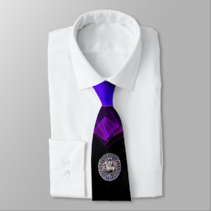 SEAL OF KNIGHTS TEMPLAR Blue Black Purple Swirls Tie
