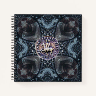 SEAL OF KNIGHTS TEMPLAR ON IRON CROSS Black Notebook