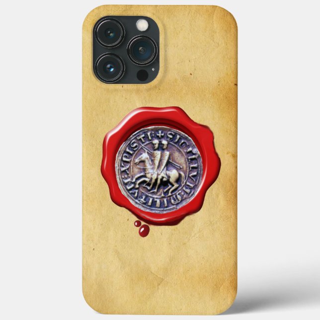 SEAL OF KNIGHTS TEMPLAR Red Wax Seal Parchment  Case-Mate iPhone Case (Back)