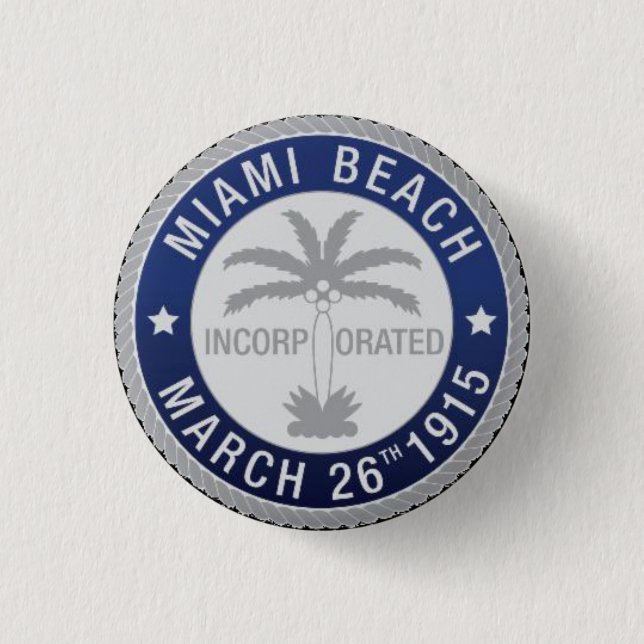 Seal of Miami Beach, Florida 3 Cm Round Badge (Front)