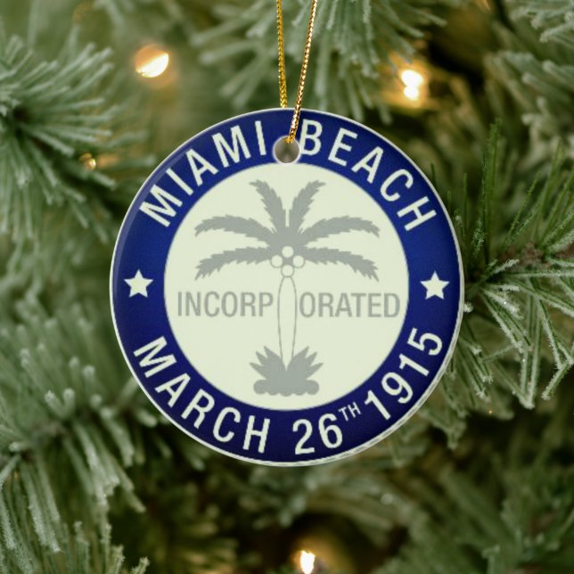 Seal of Miami Beach, Florida Ceramic Tree Decoration (Tree)