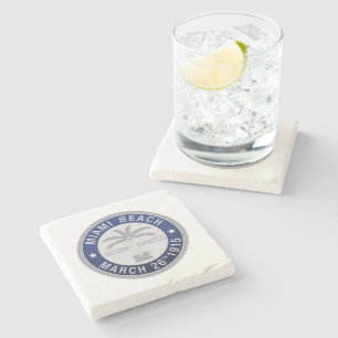 Seal of Miami Beach, Florida Stone Coaster